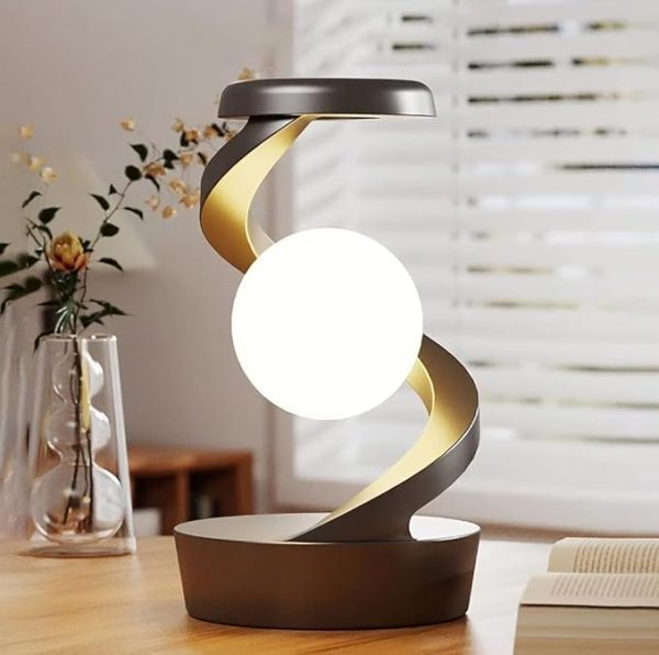 LED Desk Lamp with 360° Rotating Levitation – 10 Inches Spiral Design