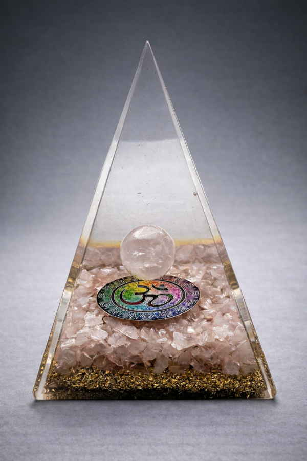 Orgonite Pyramid with Om Symbol – Spiritual Energy Enhancer