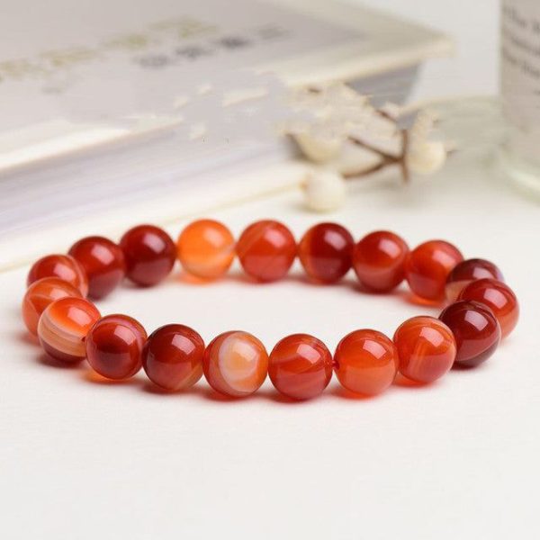 Carnelian Agate Bead Bracelet